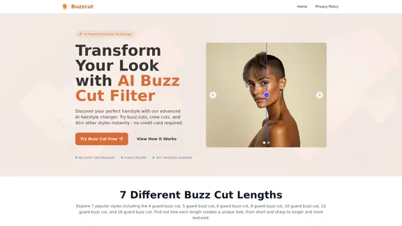 Coupe de cheveux en ligne - Filtre de coupe de cheveux AI gratuit et styles de garde