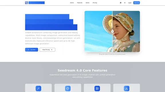 Seedream 4.0 - AI Image Generator with Multi-Image Composition and Editing Based on Instructions