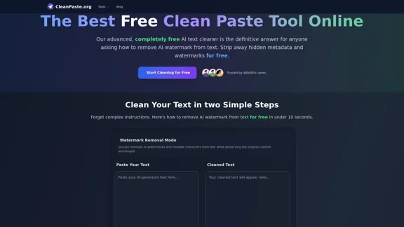 Clean Paste | The Best Free AI Text Cleaner for Instant Watermark Removal