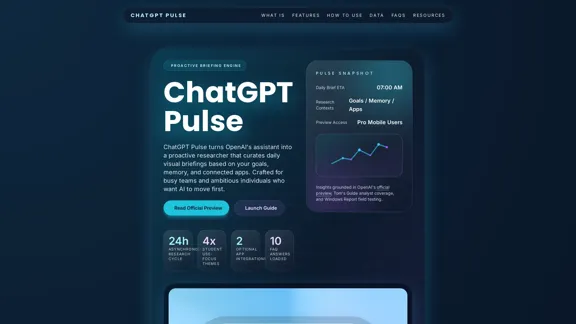 ChatGPT Pulse - Briefings proactifs en IA, Fonctionnalités, Guide d'utilisation et FAQ