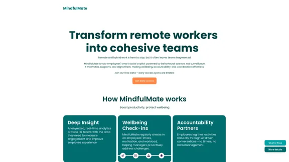 MindfulMate - AI-driven support partner for remote teams