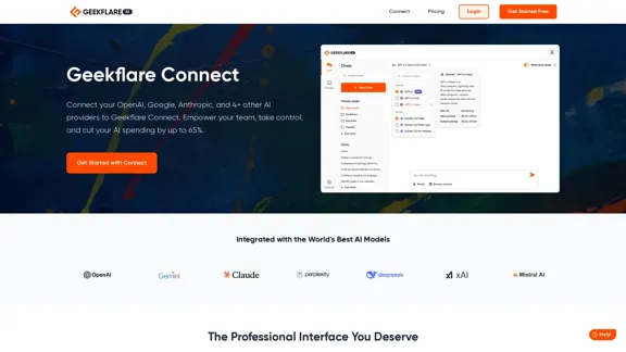 Geekflare Connect - Apportez vos propres clés API AI pour la collaboration en équipe