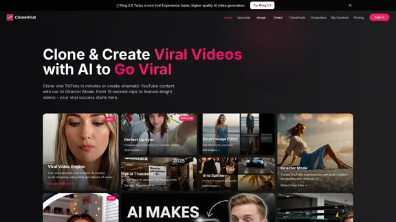 CloneViral - KI-Video-Generator für virale YouTube- und TikTok-Inhalte