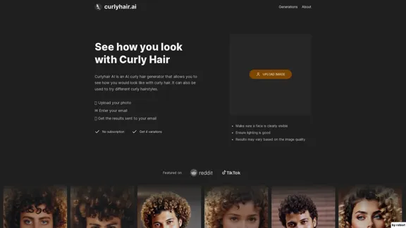 Curlyhair AI - 使用人工智能查看您留卷发的样子