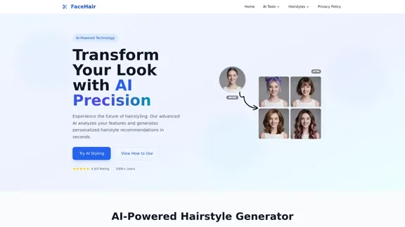 AI Hairstyle Try-On - Über 200 Haarschnitte kostenlos online ausprobieren