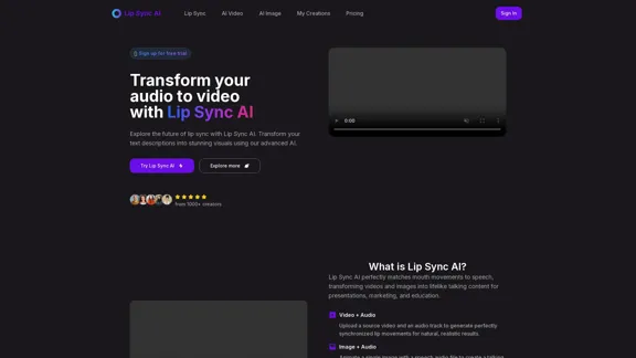Lip Sync AI - 免费在线AI对话头像生成器