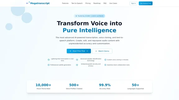 MegaTranscript - Transcripción de IA y más para creadores y equipos