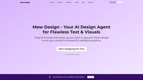 Mew Design - Бесплатный онлайн генератор дизайна на основе ИИ