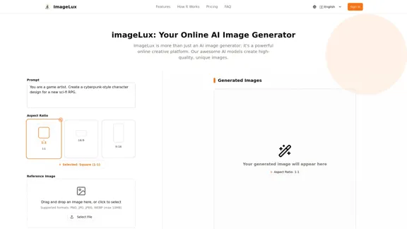 ImageLux - AI图像生成器，创造惊艳的视觉艺术
