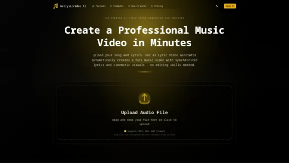 GetLyricVideo AI - Easy creation of music videos powered by AI