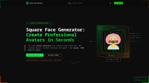 Square Face Generator - XとDiscord用の無料アバター作成ツール