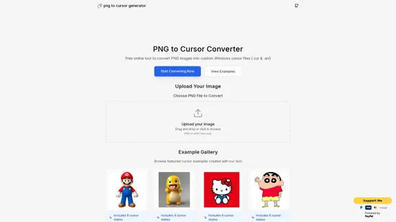 PNG to Cursor - 無料のWindowsカーソルジェネレーターオンライン