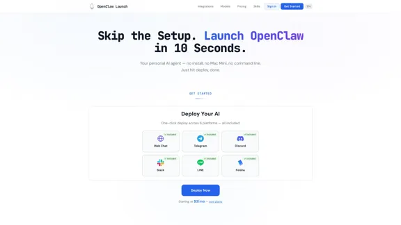 OpenClaw Launch - Deploy AI Chatbots Instantly