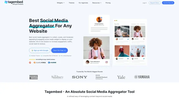 Tagembed - Agregador de redes sociales gratuito para tu sitio web
