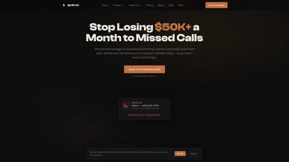 Ignitvio — Rückrufnachricht bei verpassten Anrufen & KI-Antwortservice für lokale Unternehmen