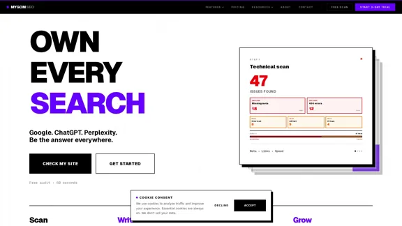 AI-Marketing-Agent für SEO — Schreiben, Veröffentlichen, Wachsen | Mygom SEO