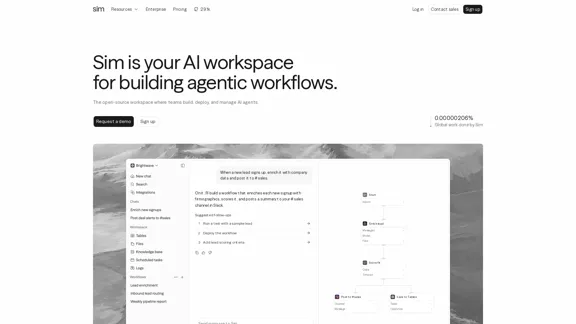 Sim - El espacio de trabajo de IA para construir, desplegar y gestionar agentes de IA.