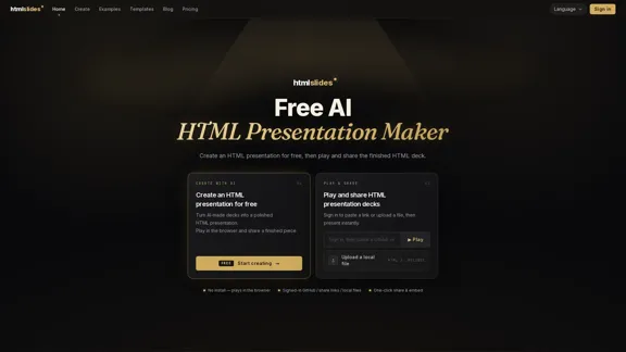 htmlslides - Free AI HTML Presentation Creator, Viewer & Sharer